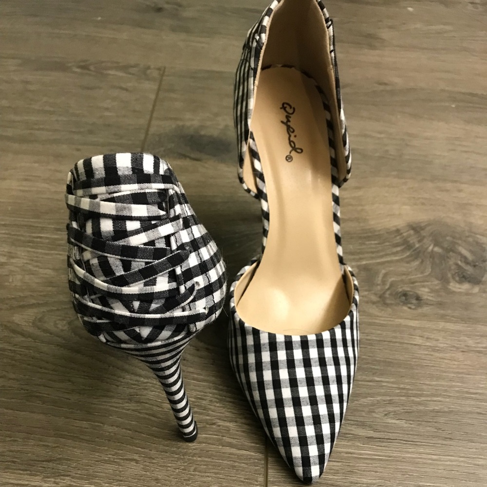 Qupid Gingham heels from Vici Collection